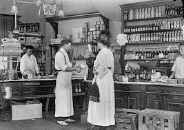 1-auf-1-Bedienung im Laden im späten 19. Jahrhundert