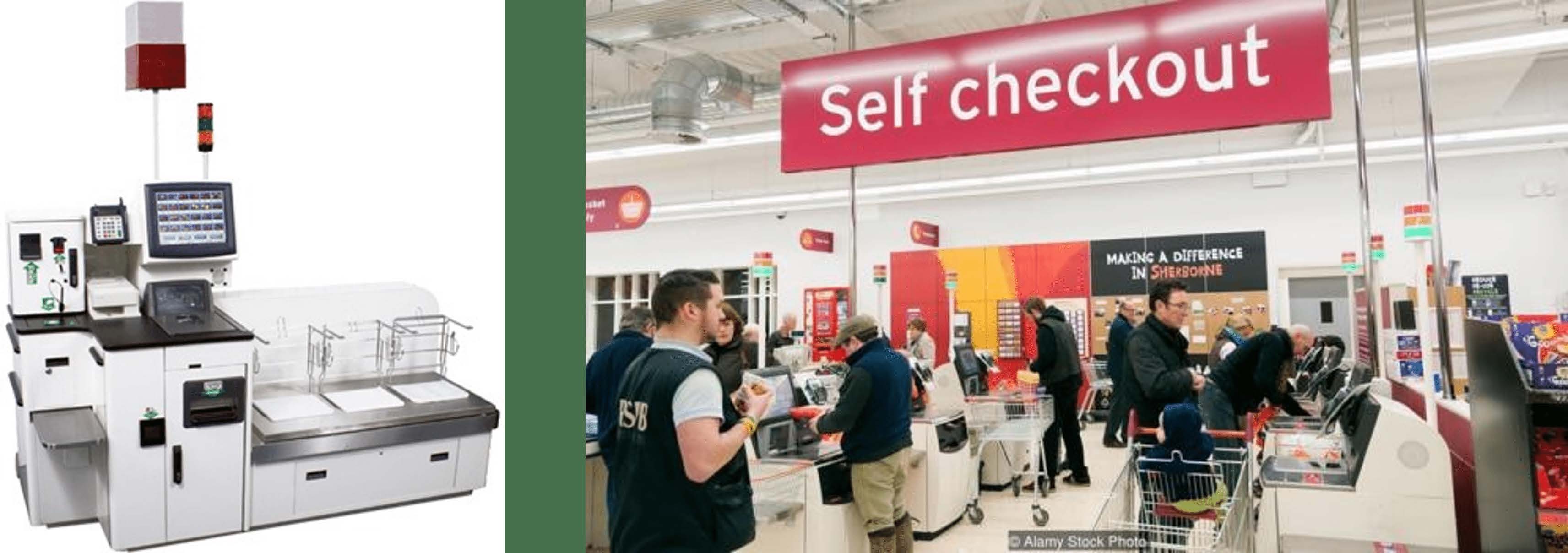 Collage-Anfänge-des-Self-Checkouts